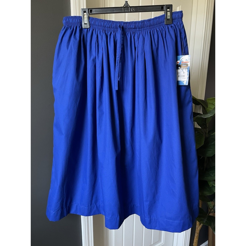 WS Uniform Scrub Skirt Medium Royal Blue Drawstring Medical Workwear W307 NWT